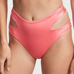 Victoria Secret Side Cutout Pink Cocktail Swim Bottoms